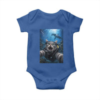 Funny Scuba Diving Cat Selfie With Hammerhead Shark Baby Onesie