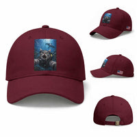 Funny Scuba Diving Cat Selfie With Hammerhead Shark Baseball Cap