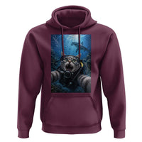 Funny Scuba Diving Cat Selfie With Hammerhead Shark Hoodie