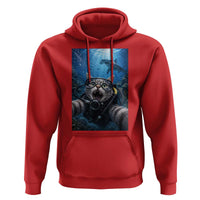 Funny Scuba Diving Cat Selfie With Hammerhead Shark Hoodie
