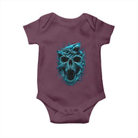 Vintage Great White Shark Skull Baby Onesie Deep Sea Horror Art