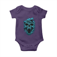Vintage Great White Shark Skull Baby Onesie Deep Sea Horror Art