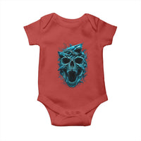 Vintage Great White Shark Skull Baby Onesie Deep Sea Horror Art