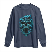 Vintage Great White Shark Skull Long Sleeve Shirt Deep Sea Horror Art