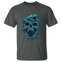Vintage Great White Shark Skull T Shirt Deep Sea Horror Art