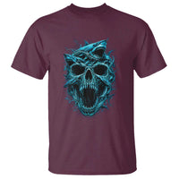 Vintage Great White Shark Skull T Shirt Deep Sea Horror Art