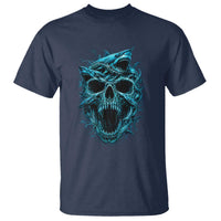 Vintage Great White Shark Skull T Shirt Deep Sea Horror Art