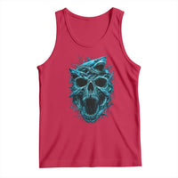 Vintage Great White Shark Skull Tank Top Deep Sea Horror Art