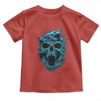 Vintage Great White Shark Skull Toddler T Shirt Deep Sea Horror Art