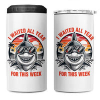 Funny Shark Summer Vacation 4 in 1 Can Cooler Tumbler I Waited All Year For This Week