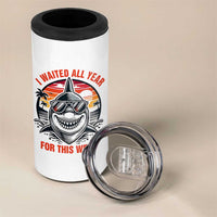 Funny Shark Summer Vacation 4 in 1 Can Cooler Tumbler I Waited All Year For This Week