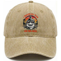 Funny Shark Summer Vacation Washed Cotton Baseball Cap I Waited All Year For This Week