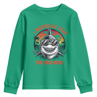 Funny Shark Summer Vacation Youth Sweatshirt I Waited All Year For This Week