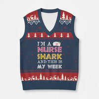 Funny Nurse Shark Gift V-Neck Knit Sweater Vest This Is My Week
