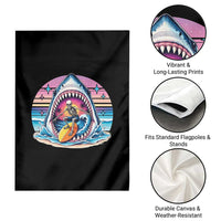 Shark Skeleton Surfer Garden Flag Hawaiian Beach Vacation Gift