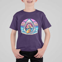 Shark Skeleton Surfer T Shirt For Kid Hawaiian Beach Vacation Gift