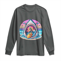 Shark Skeleton Surfer Long Sleeve Shirt Hawaiian Beach Vacation Gift