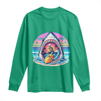 Shark Skeleton Surfer Long Sleeve Shirt Hawaiian Beach Vacation Gift