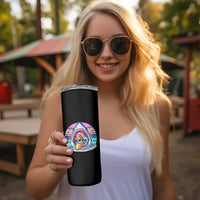 Shark Skeleton Surfer Skinny Tumbler Hawaiian Beach Vacation Gift