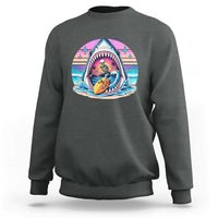 Shark Skeleton Surfer Sweatshirt Hawaiian Beach Vacation Gift