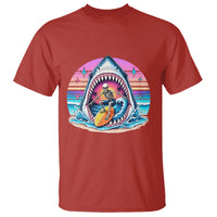 Shark Skeleton Surfer T Shirt Hawaiian Beach Vacation Gift