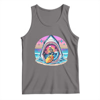 Shark Skeleton Surfer Tank Top Hawaiian Beach Vacation Gift