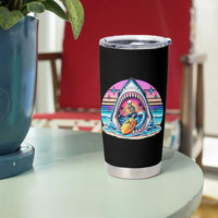 Shark Skeleton Surfer Tumbler Cup Hawaiian Beach Vacation Gift