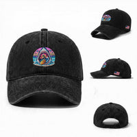 Shark Skeleton Surfer Washed Cotton Baseball Cap Hawaiian Beach Vacation Gift