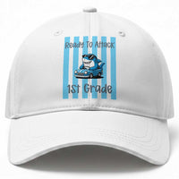 Ready To Attack 1st Grade Baseball Cap Funny Shark Driving Car Back To School