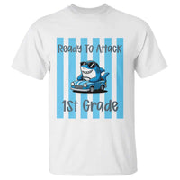 Ready To Attack 1st Grade T Shirt Funny Shark Driving Car Back To School