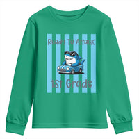 Ready To Attack 1st Grade Youth Sweatshirt Funny Shark Driving Car Back To School