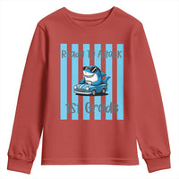 Ready To Attack 1st Grade Youth Sweatshirt Funny Shark Driving Car Back To School