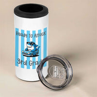 Ready To Attack 3rd Grade 4 in 1 Can Cooler Tumbler Funny Shark Driving Car Back To School