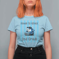 Ready To Attack 2nd Grade T Shirt For Women Funny Shark Driving Car Back To School