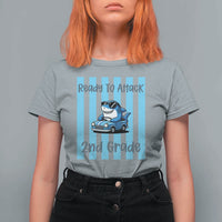 Ready To Attack 2nd Grade T Shirt For Women Funny Shark Driving Car Back To School