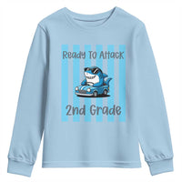 Ready To Attack 2nd Grade Youth Sweatshirt Funny Shark Driving Car Back To School