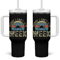 Vintage Hammerhead Shark Lover Tumbler With Handle Sorry I Cant Its Week