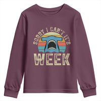Vintage Hammerhead Shark Lover Youth Sweatshirt Sorry I Cant Its Week