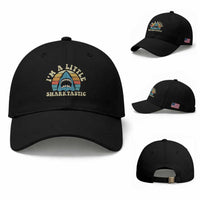 Im A Little Sharktastic Baseball Cap Vintage Shark Lover Week Gift