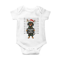 Christmas Dachshund Baby Onesie Funny Christmas Tree Killer - Wonder Print Shop