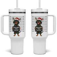 Christmas Dachshund Tumbler With Handle Funny Christmas Tree Killer