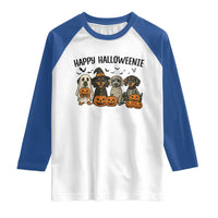 Funny Halloween Dachshund Raglan Shirt Happy Halloweenie - Wonder Print Shop
