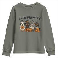 Funny Halloween Dachshund Youth Sweatshirt Happy Halloweenie - Wonder Print Shop