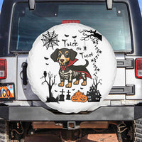 Funny Halloween Gift Spare Tire Cover Trick Or Treat With My Dachshund Dracula - Wonder Print Shop