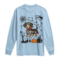 Funny Halloween Gift Long Sleeve Shirt Trick Or Treat With My Dachshund Dracula - Wonder Print Shop