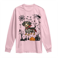 Funny Halloween Gift Long Sleeve Shirt Trick Or Treat With My Dachshund Dracula - Wonder Print Shop