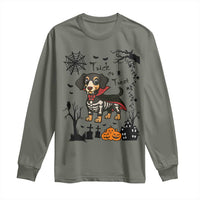 Funny Halloween Gift Long Sleeve Shirt Trick Or Treat With My Dachshund Dracula - Wonder Print Shop