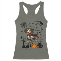 Funny Halloween Gift Racerback Tank Top Trick Or Treat With My Dachshund Dracula - Wonder Print Shop