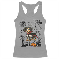 Funny Halloween Gift Racerback Tank Top Trick Or Treat With My Dachshund Dracula - Wonder Print Shop