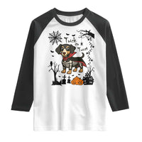 Funny Halloween Gift Raglan Shirt Trick Or Treat With My Dachshund Dracula - Wonder Print Shop